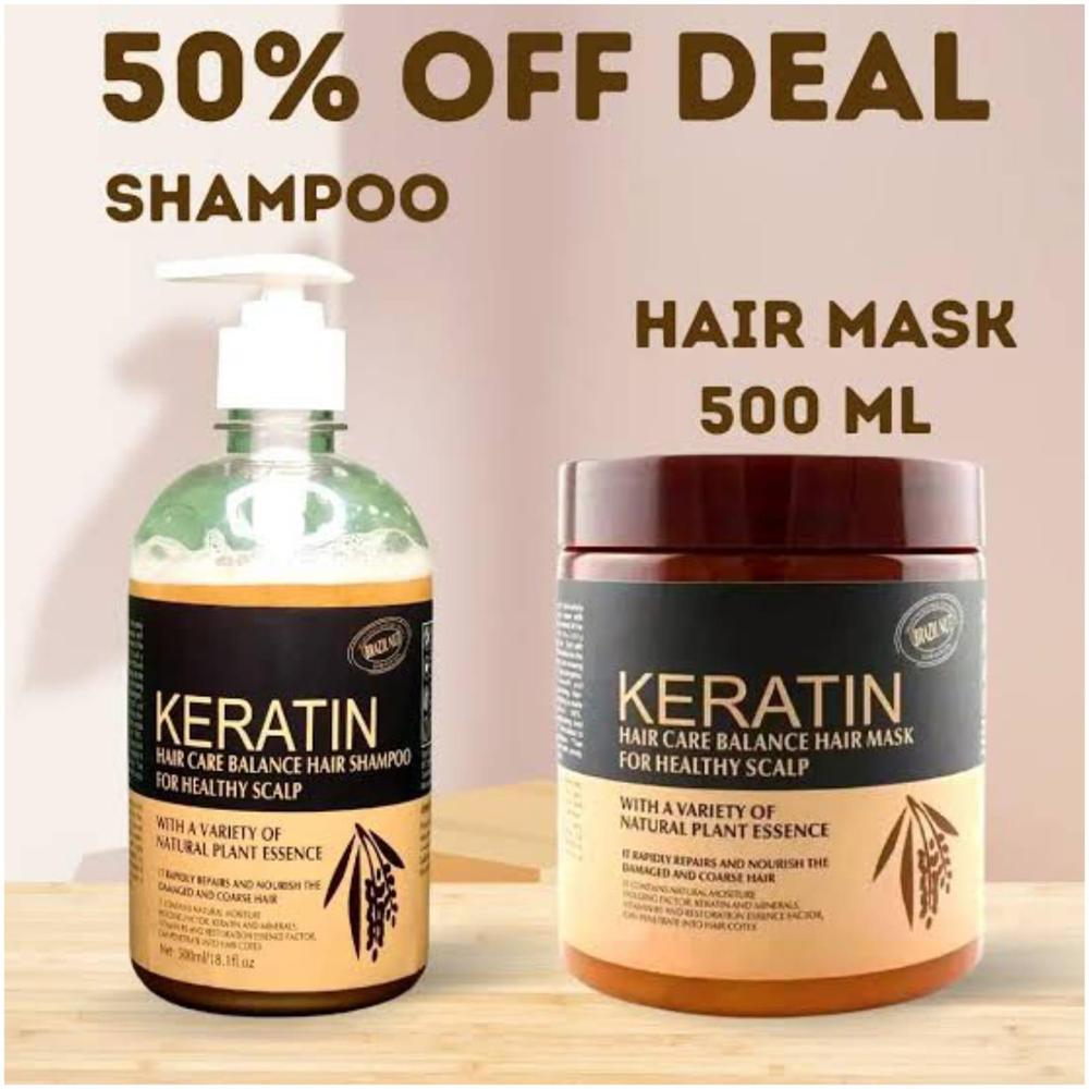 Hair keratin mask & shampoo deal