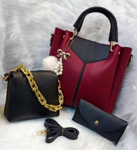 Women's pu leather plain top handle shoulder bag 