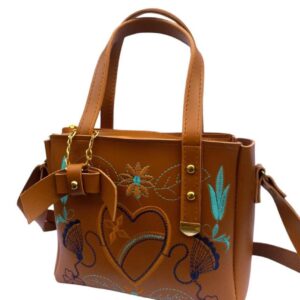 Women's Rexine Embroidered Hand Bag