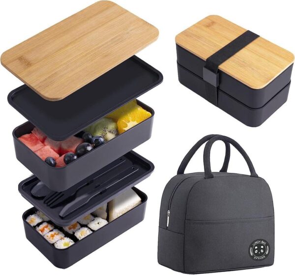 Japanese Double - Layer Lunch Box (Including Insulation Bag)