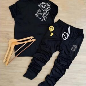 2 PCs men's lion 🦁 printed track suit