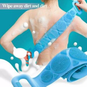 2 PCs Silicone Back Scrubber Bath Belt