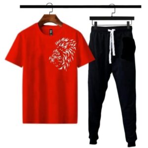2 PCs men's polyester dri fit printed track suit