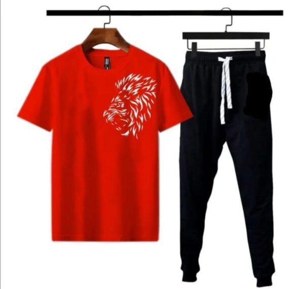 2 PCs men's polyester dri fit printed track suit