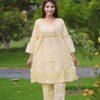 2 PCs women's stitched cotton embroidered shirt and trouser