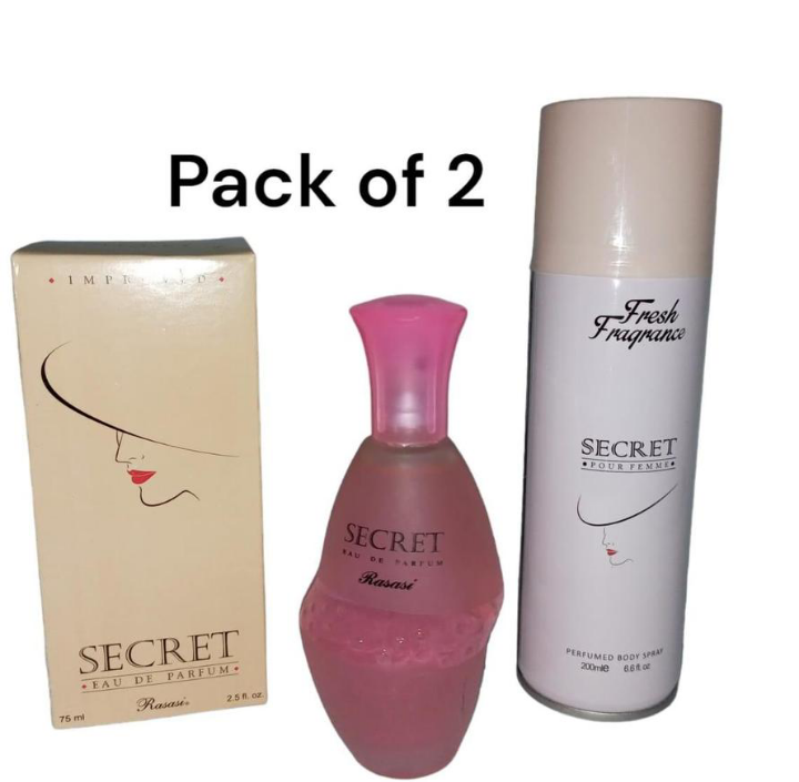 Long lasting women's perfume and body spray , pack of 2