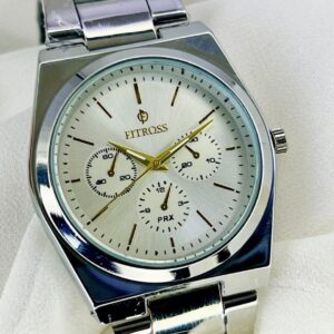 Men's water-resistant quartz watch with chain strap